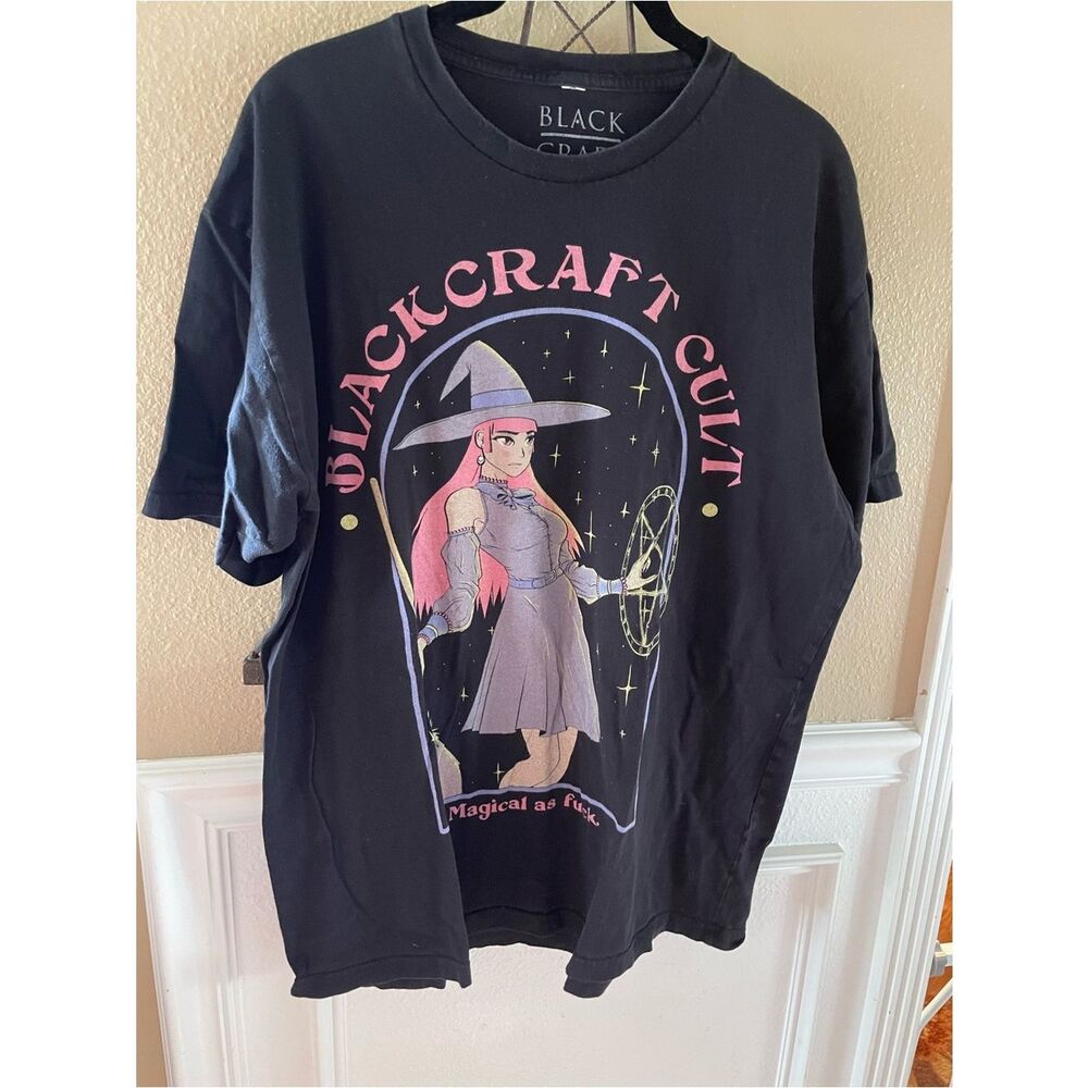 Blackcraft Cult Witch Graphic Tee - Black with Pink Accents Magical As Fuc$ - Picture 12 of 14